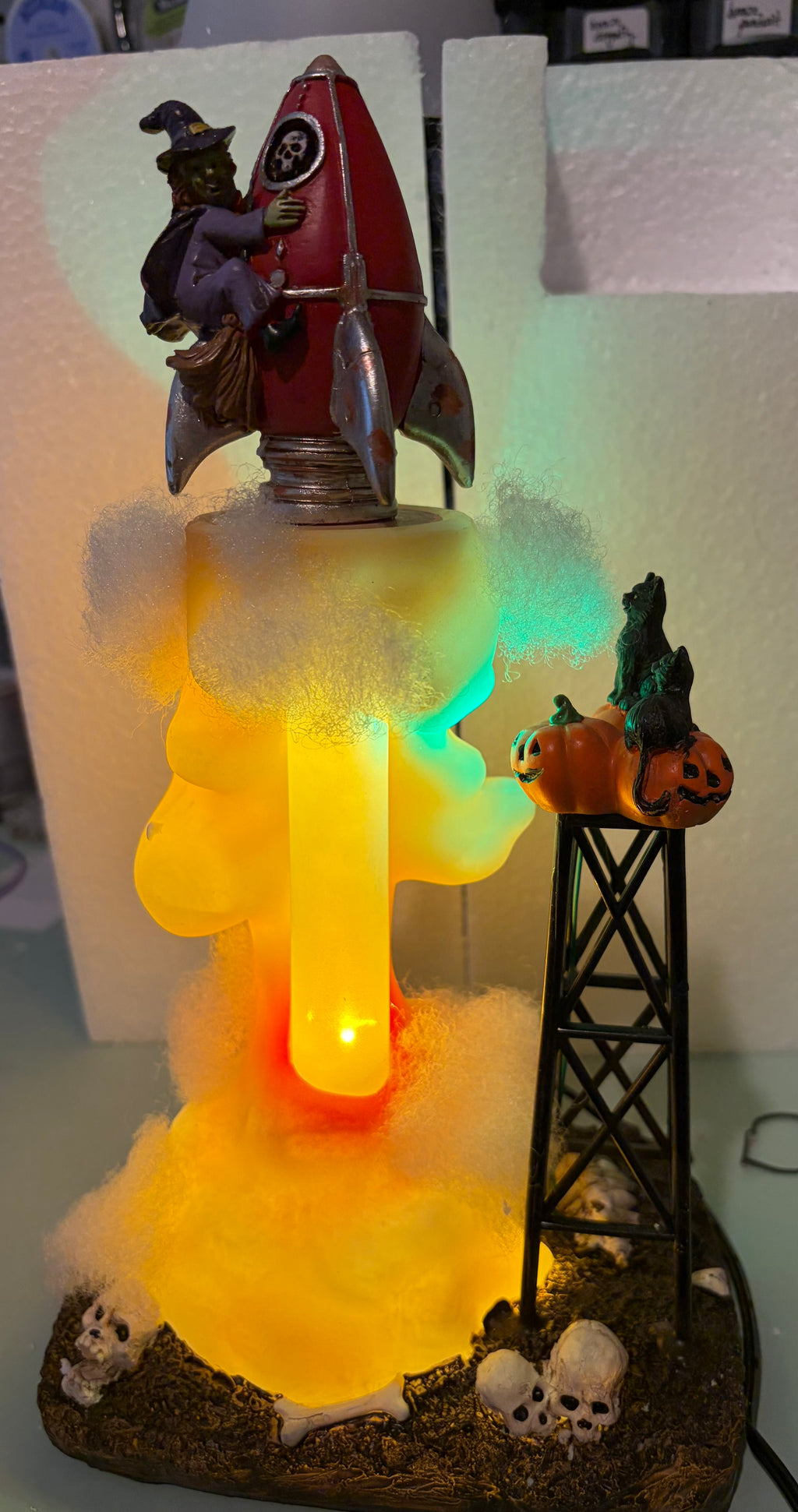 Pumpkin Hollow Animated Witchy Rocket