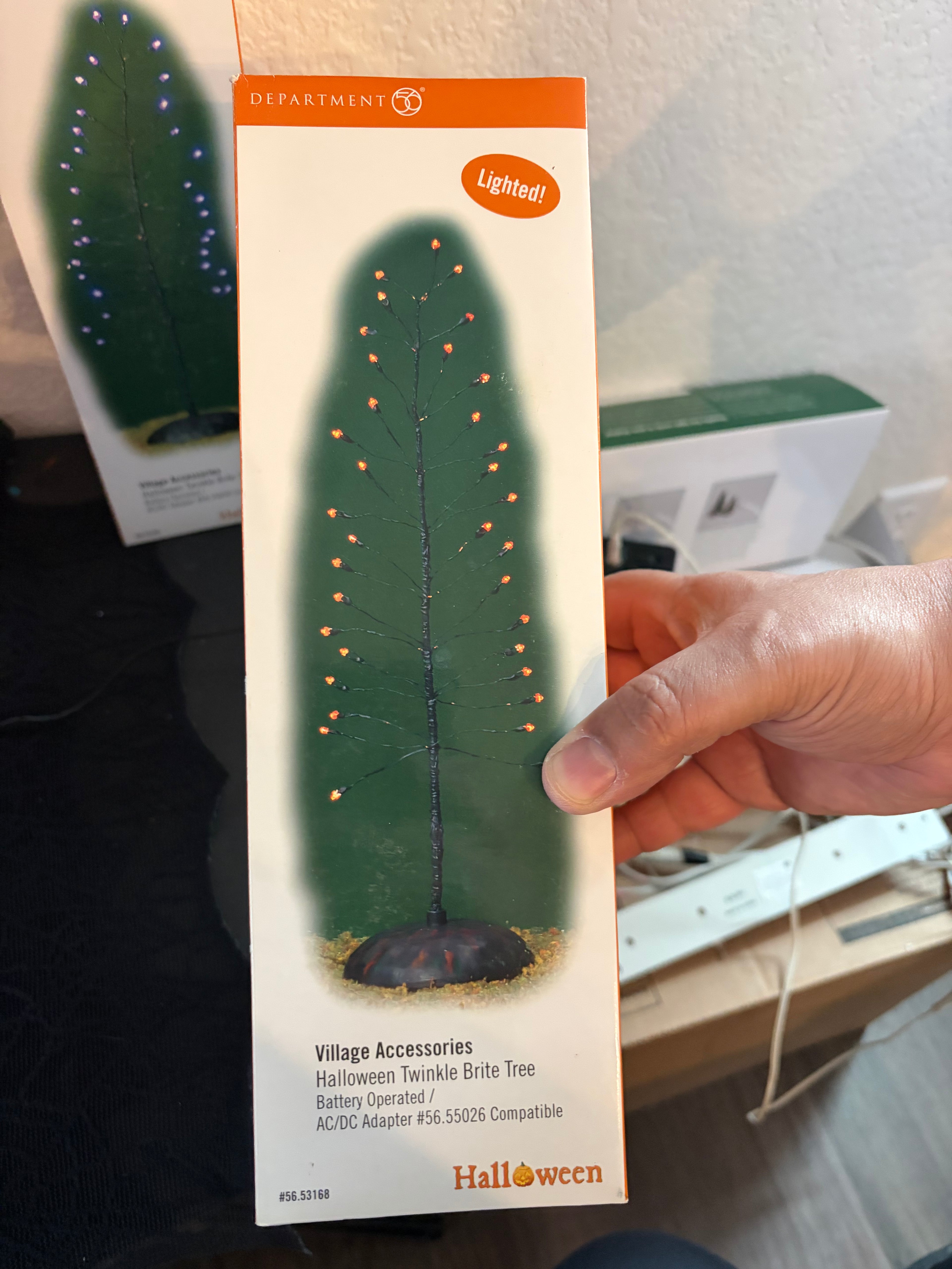 Dept 56 Halloween Twinkle Brite Tree-Orange