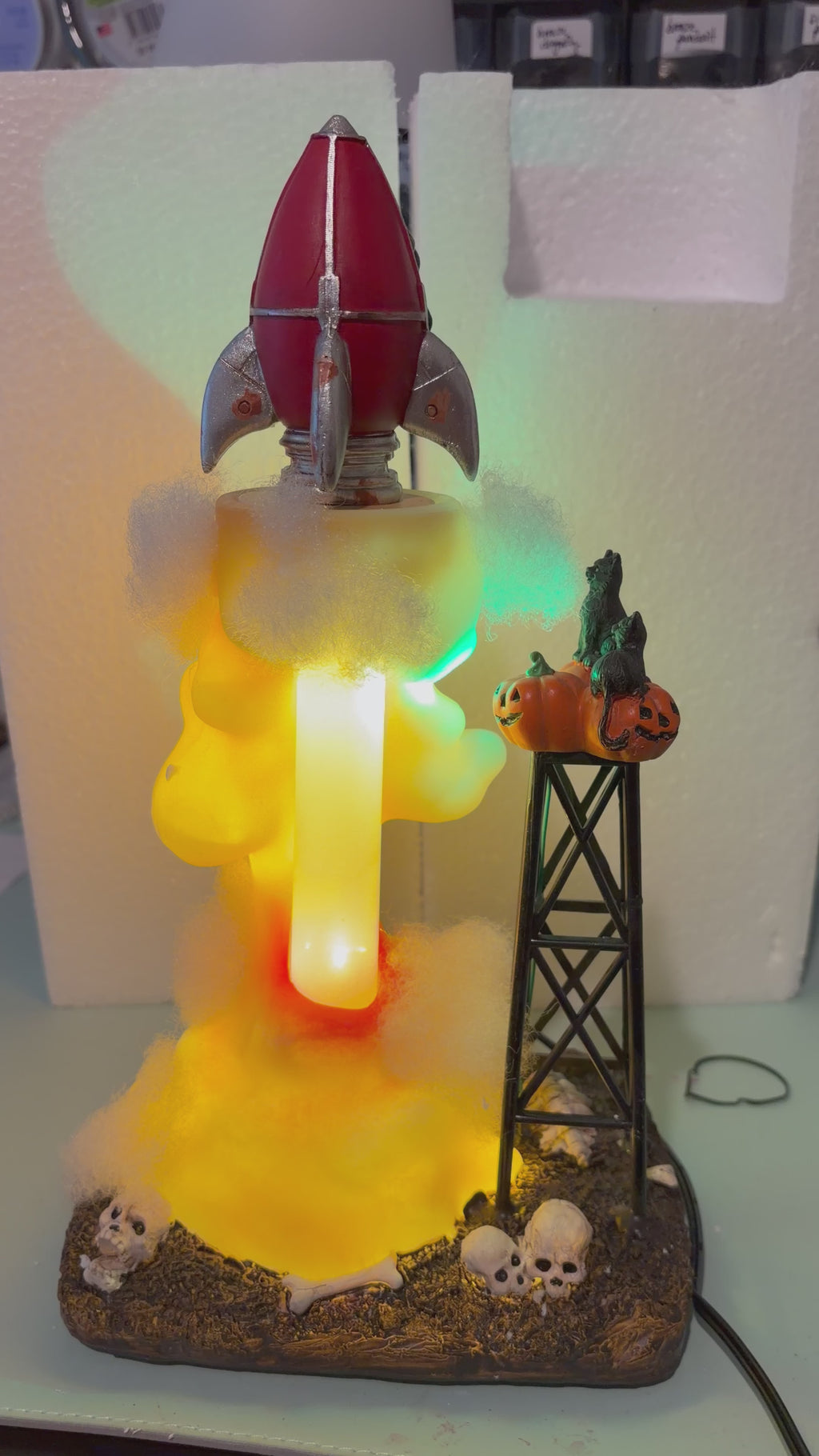 Pumpkin Hollow Animated Witchy Rocket