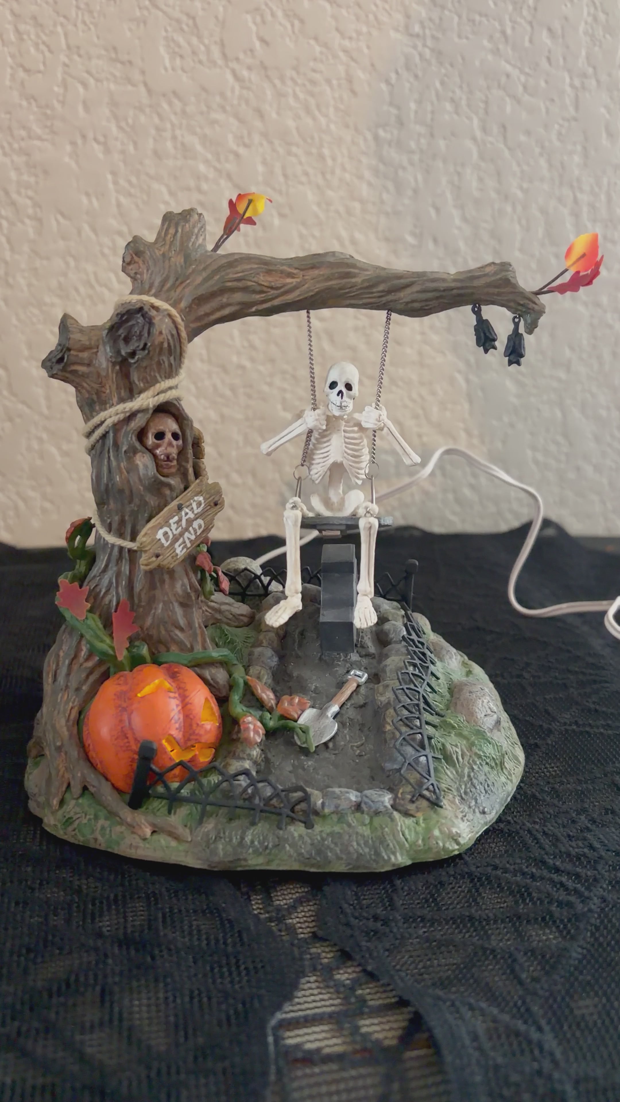 Dept 56 Village Animated Swinging Skeleton